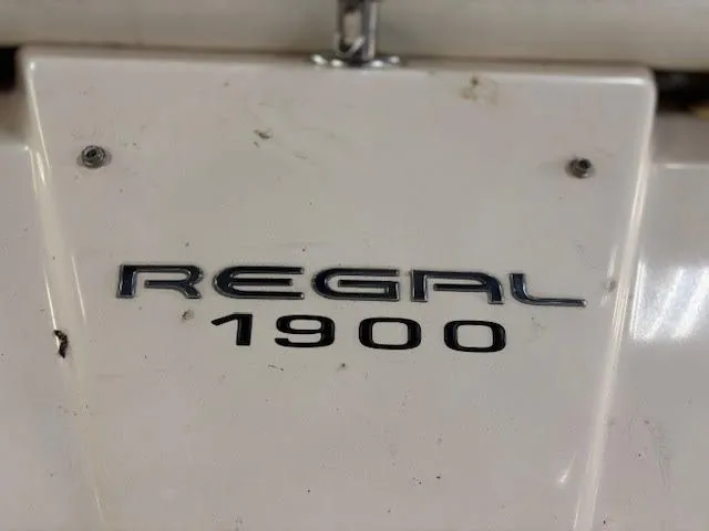 Slide: The Image of Close-up of Regal 1900 Bowrider emblem, 2006 model. - 2