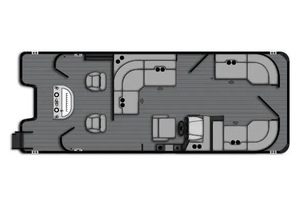 Slide: The Image of Manufacturer Provided Image: 2026 Bentley Pontoons Fish 223 N-Cruise floor plan, featuring spacious seating and helm layout. - 5
