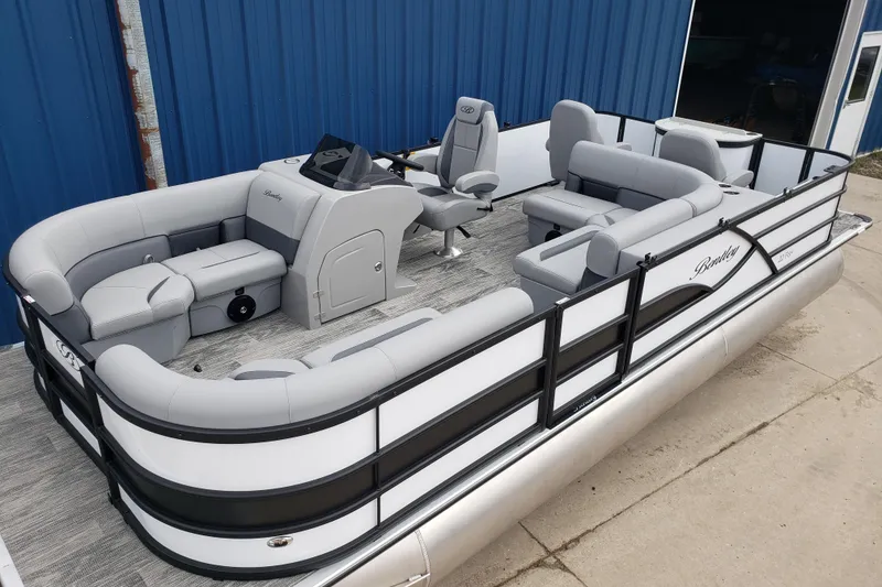 Slide: The Image of 2026 Bentley Pontoons Fish 223 N-Cruise with sleek design and spacious seating. - 6