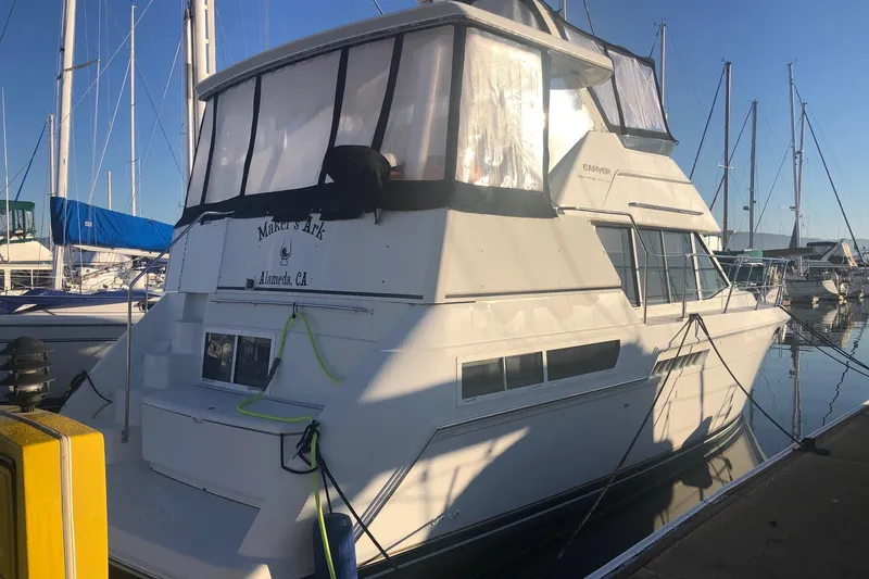 Slide: The Image of 1997 Carver 355 Aft Cabin Motor Yacht docked in marina, Alameda, CA. - 4