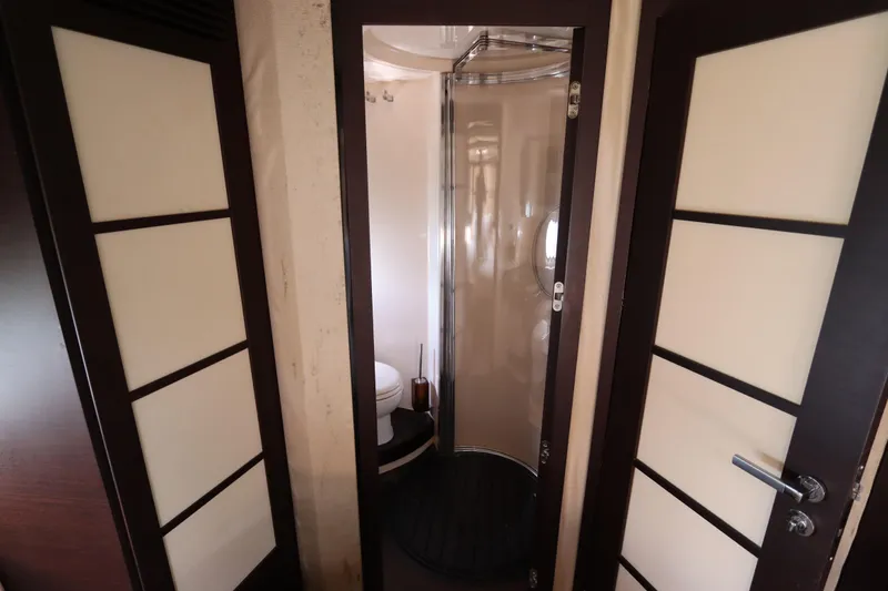 Slide: The Image of Bathroom interior of 2007 Azimut 62S yacht with modern design and shower. - 59