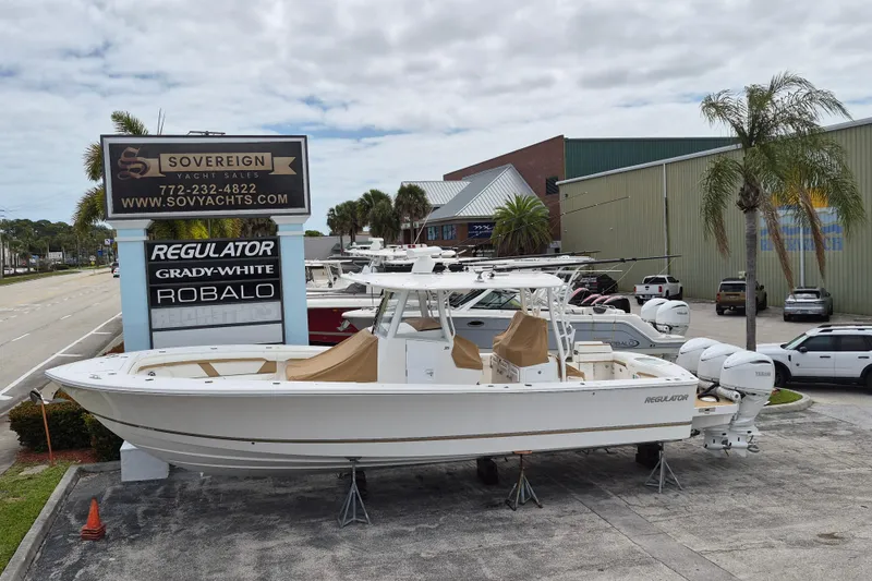 Slide: The Image of Regulator 35 boat 2026 displayed at Sovereign Yacht Sales. - 7