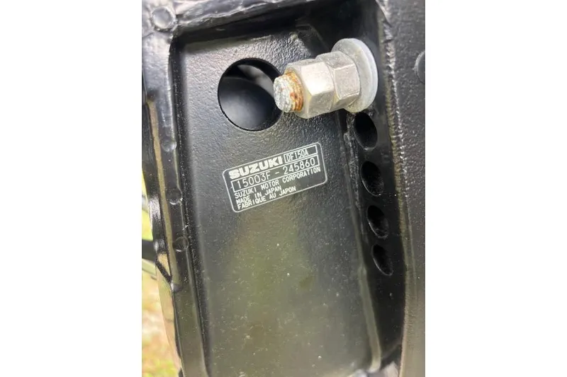 Slide: The Image of Close-up of Suzuki motor part on 2022 Veranda Vista 22RC boat. - 36