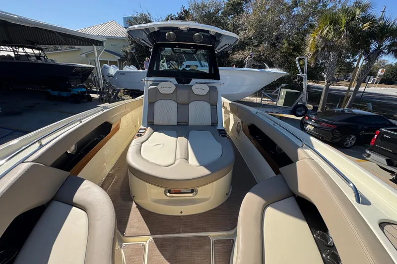 Slide: The Image of 2026 Chris-Craft Catalina 31 boat interior with luxurious seating and modern design. - 23