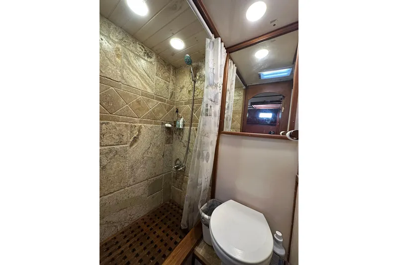 Slide: The Image of Bathroom interior of 1986 Present Yachts 35 MotorYacht with shower and toilet. - 20