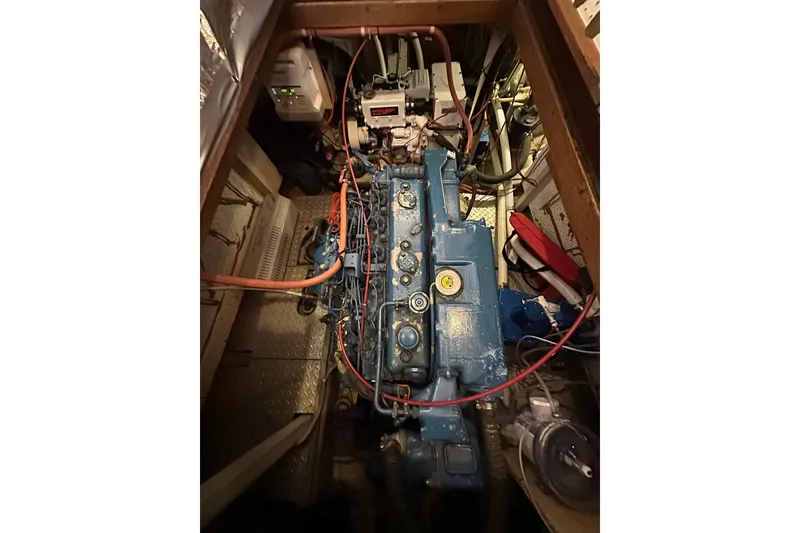 Slide: The Image of Engine room of 1986 Present Yachts 35 MotorYacht with visible wiring and components. - 30