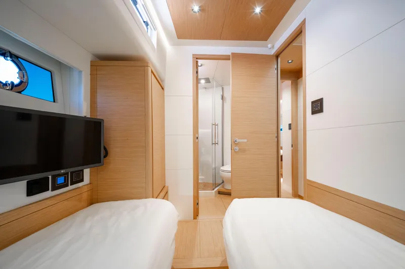 Slide: The Image of Modern bathroom interior of 2023 Pardo Yachts E60, featuring sleek design and fixtures. - 41