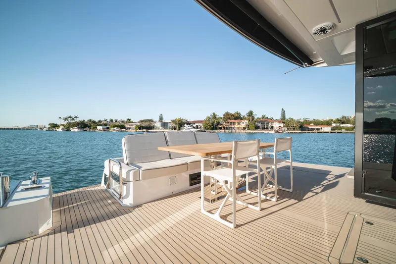 Slide: The Image of Luxury Pardo Yachts E60 2023 model with elegant deck and modern interior design. - 24