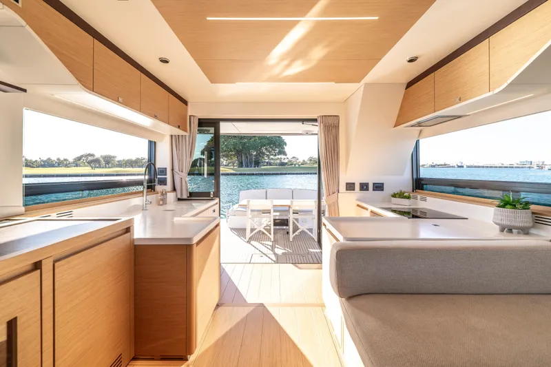 Slide: The Image of Luxurious interior of 2023 Pardo Yachts E60, featuring modern cabinetry and sleek design elements. - 31