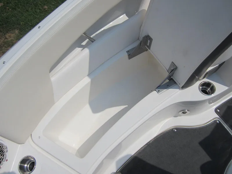 Slide: The Image of 2012 Sea Ray 240 Sundeck boat interior storage compartment. - 14