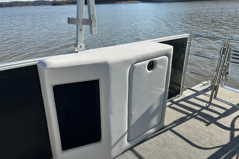 Slide: The Image of 2022 Godfrey Sweetwater 2286 C pontoon boat interior with lake view. - 21
