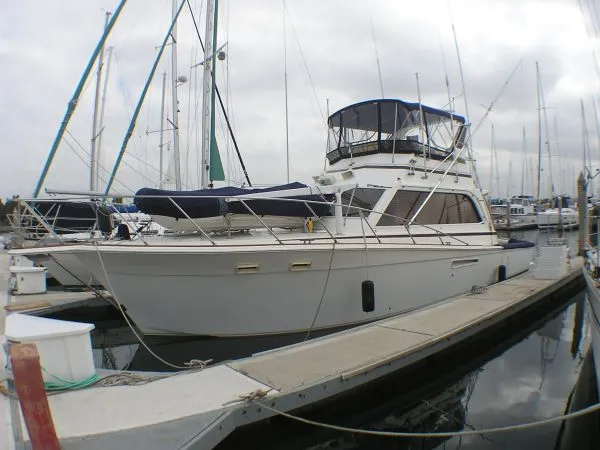 Slide: The Image of Interior of 1987 Egg Harbor Sportfisher with kitchen and microwave. - 14