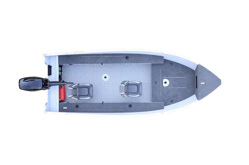 Slide: The Image of Manufacturer Provided Image: Top view of 2023 Lund 1600 Fury Tiller fishing boat with two seats. - 2