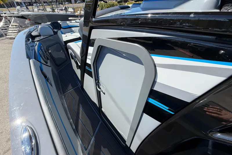 Slide: The Image of 2026 Sunsation 32 CCX boat with sleek design and modern detailing. - 24