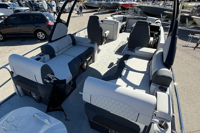 Slide: The Image of 2026 Avalon 2385 Catalina Quad Lounger, Tri Toon High Performance boat interior. - 9
