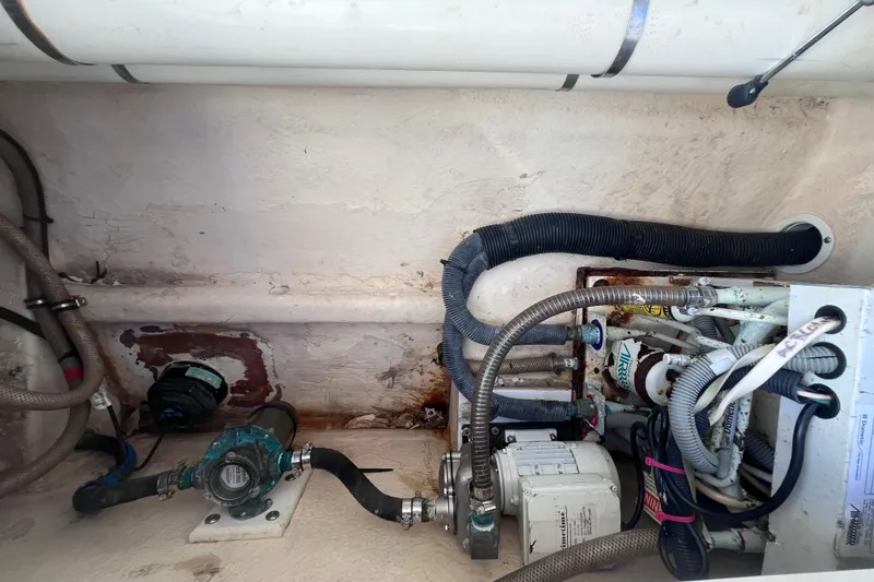 Slide: The Image of 2008 Intrepid 370 Cuddy deck with storage hatch and speaker. - 71