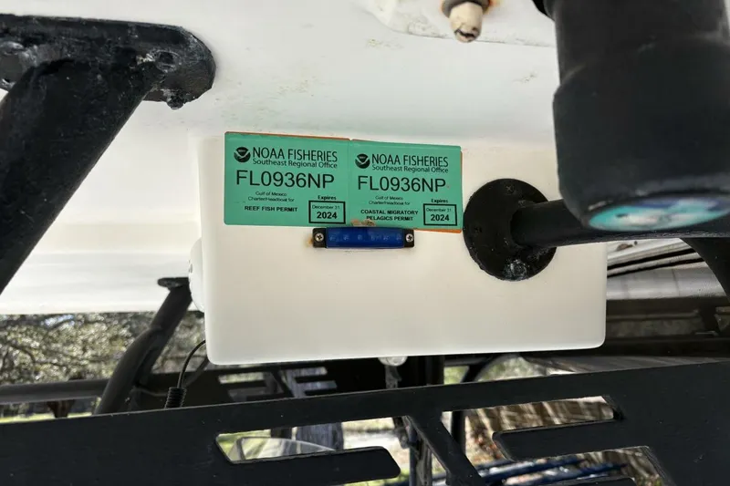 Slide: The Image of 2008 Wellcraft 35 Scarab Sport with NOAA Fisheries permits, expiring December 31, 2024. - 97