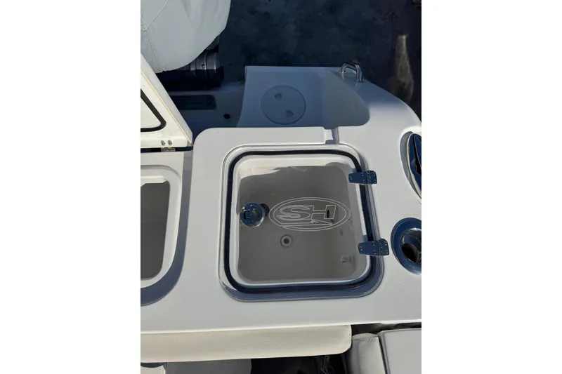 Slide: The Image of 2022 Sea Hunt Gamefish 27 Forward Seating boat compartment detail. - 29