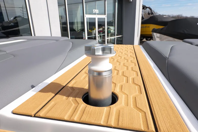 Slide: The Image of 2026 MasterCraft XT24 boat deck with modern design and sleek upholstery. - 38