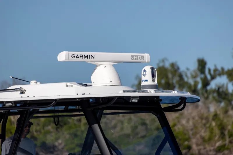 Slide: The Image of 2023 Yellowfin 42 boat with Garmin radar and FLIR camera. - 13