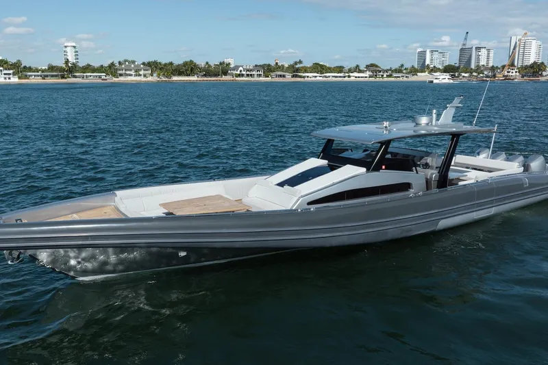 Slide: The Image of Novamarine BS 160 Outboard 2022 luxury boat on calm blue water. - 19