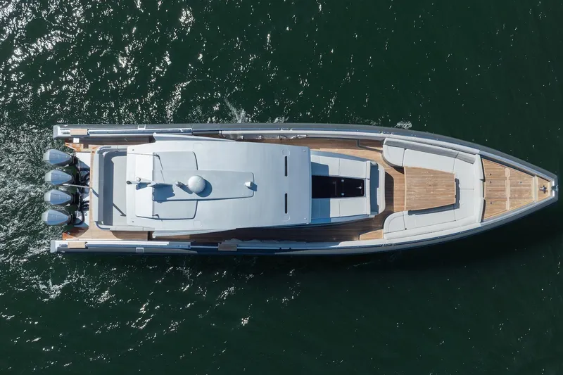 Slide: The Image of Aerial view of 2022 Novamarine BS 160 Outboard yacht on water. - 21