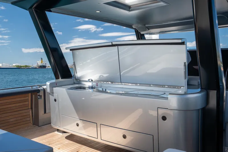 Slide: The Image of Luxury outdoor kitchen on 2022 Novamarine BS 160 Outboard yacht, with ocean view. - 26