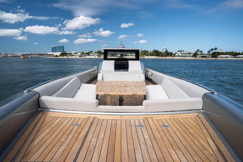 Slide: The Image of 2022 Novamarine BS 160 Outboard boat with spacious deck and seating, cruising near coastline. - 39