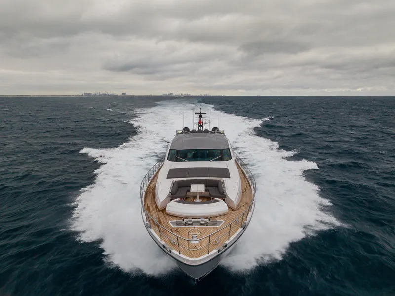 Slide: The Image of Luxury Pershing 108 yacht cruising on open sea, 2018 model. - 14