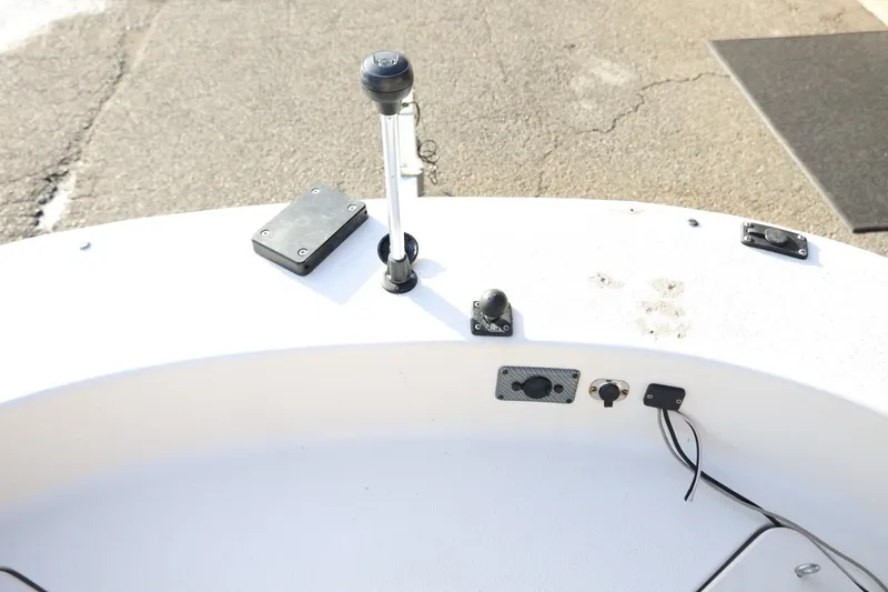 Slide: The Image of 2013 Carolina Skiff 178 DLV boat dashboard with controls and wiring. - 33