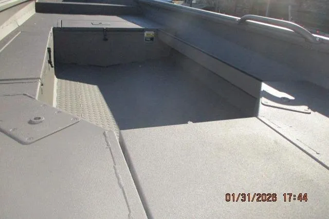 Slide: The Image of Interior view of 2026 Reaper Boats model 753-1879, showcasing seating and storage areas. - 1