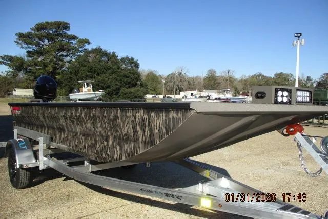 Slide: The Image of 2026 Reaper Boats 753-1879 model on trailer, outdoor setting. - 3