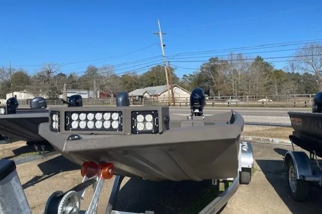 Slide: The Image of 2026 Reaper Boats 753-1879 model with LED lights on trailer. - 5