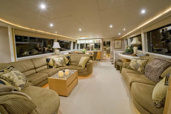 Slide: The Image of Lazzara Yachts *Flybridge MY with Euro Transom* 1999 - 2