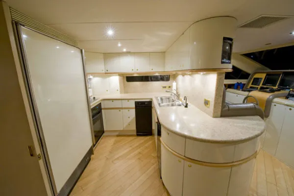 Slide: The Image of Lazzara Yachts *Flybridge MY with Euro Transom* 1999 - 7