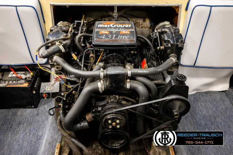 Slide: The Image of MerCruiser 4.3L engine in a 1988 Celebrity 180 V boat, detailed view. - 19