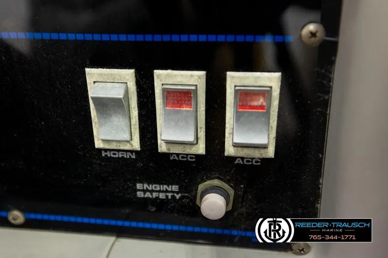 Slide: The Image of Control panel of 1988 Celebrity 180 V boat with horn and accessory switches. - 29
