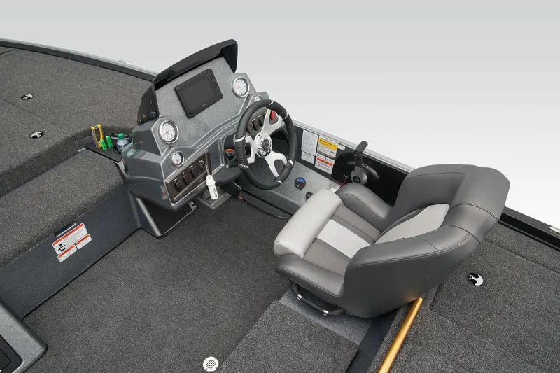 Slide: The Image of Manufacturer Provided Image: 2026 Nitro Z18 Pro boat cockpit with steering wheel and control panel. - 44