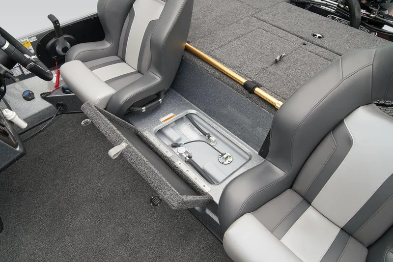 Slide: The Image of Manufacturer Provided Image: 2026 Nitro Z18 Pro boat interior with gray seats and storage compartment. - 55