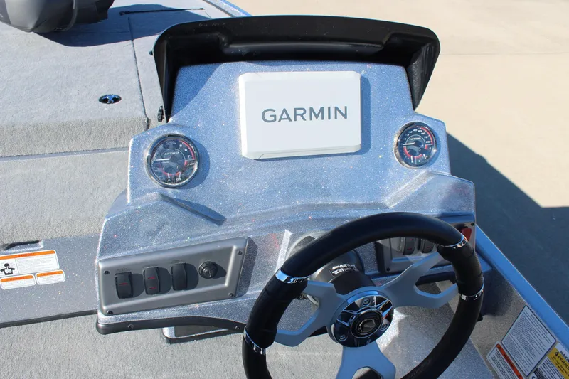 Slide: The Image of Steering console of 2026 Nitro Z18 Pro boat with Garmin display and gauges. - 8