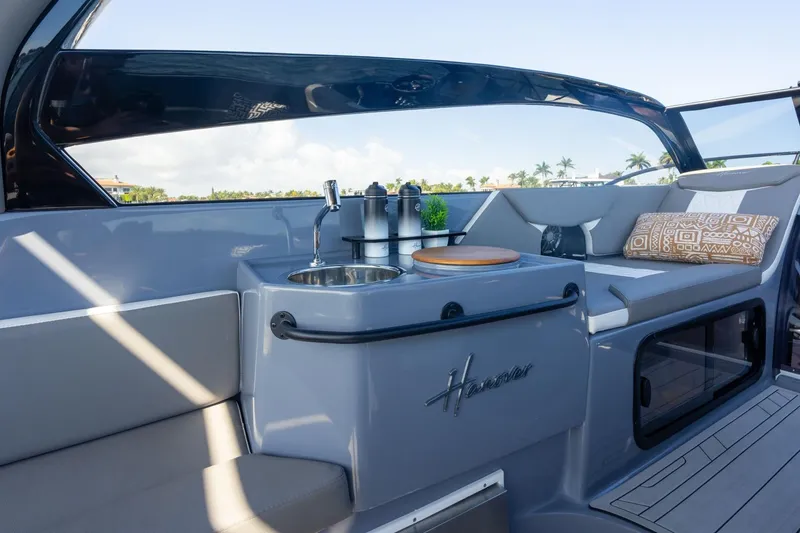 Slide: The Image of Luxurious interior of 2026 Hanover 305 yacht with sleek design and modern amenities. - 25