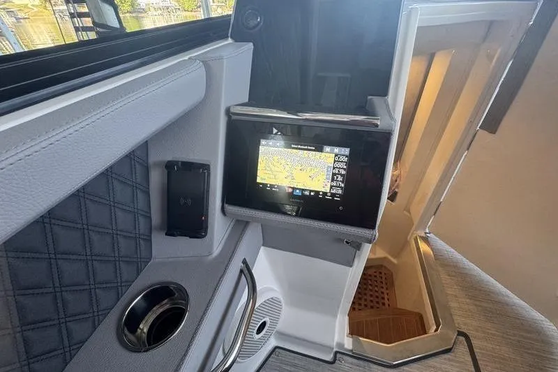 Slide: The Image of 2024 Cobalt R35 interior with navigation display and modern design elements. - 17