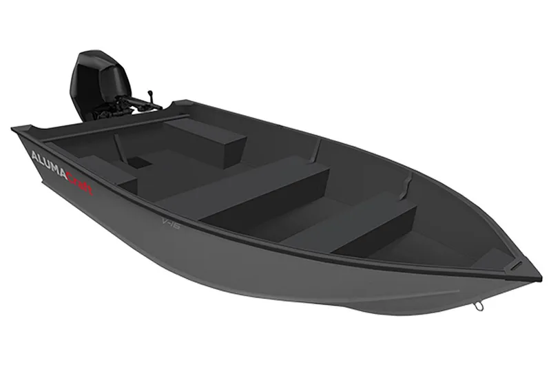 The Image of 2026 Alumacraft V16 boat, sleek design, outboard motor, ideal for fishing and recreational use. - 0