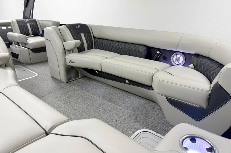 Slide: The Image of Luxurious interior of 2026 Barletta Lusso 25UA pontoon boat with plush seating. - 43