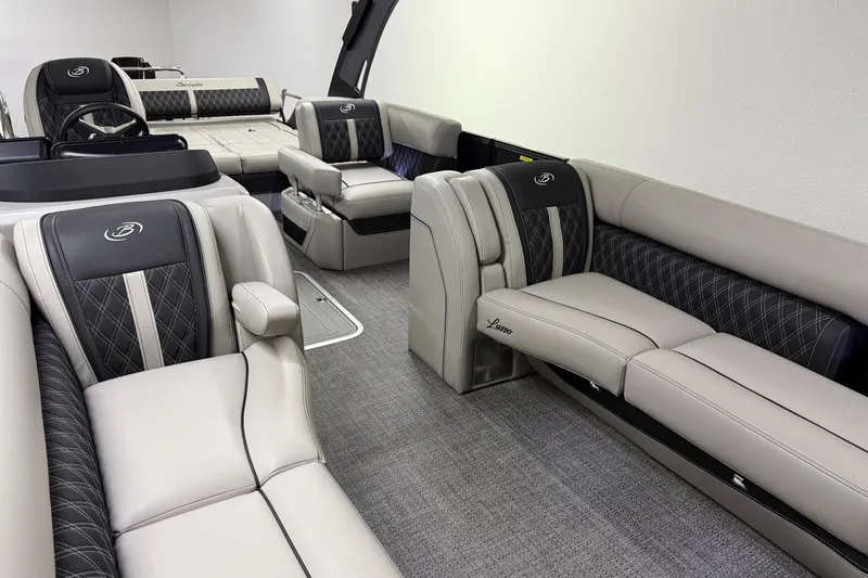 Slide: The Image of Luxurious interior of 2026 Barletta Lusso 25UA pontoon boat with elegant seating. - 45