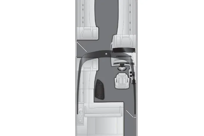 Slide: The Image of Top view layout of 2026 Bennington 25 RXSBA pontoon boat interior design. - 4
