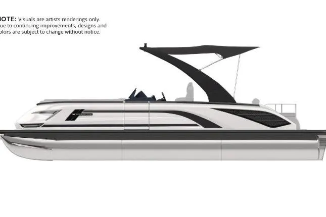 The Image of 2026 Bennington 25 QXSBA pontoon boat, sleek design with modern canopy and elegant lines. - 1