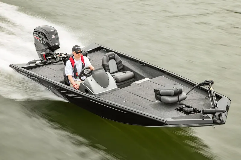 Slide: The Image of Manufacturer Provided Image: 2019 Crestliner VT 18 boat speeding on water. - 21