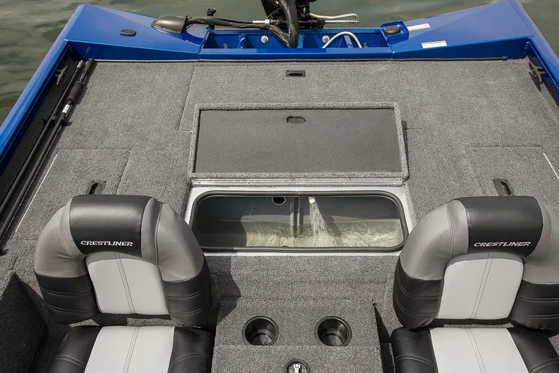 Slide: The Image of Manufacturer Provided Image: 2019 Crestliner VT 18 boat interior with livewell and seating. - 28