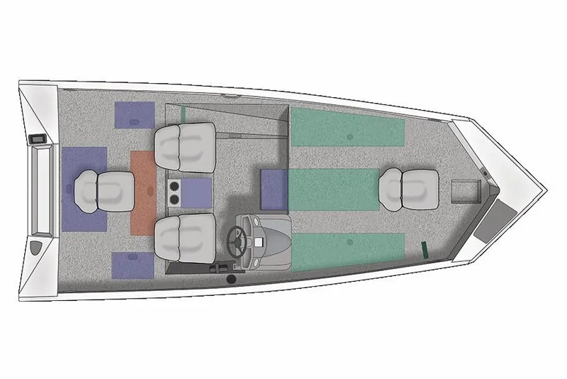 Slide: The Image of Manufacturer Provided Image: 2019 Crestliner VT 18 boat layout with seating and storage compartments. - 32